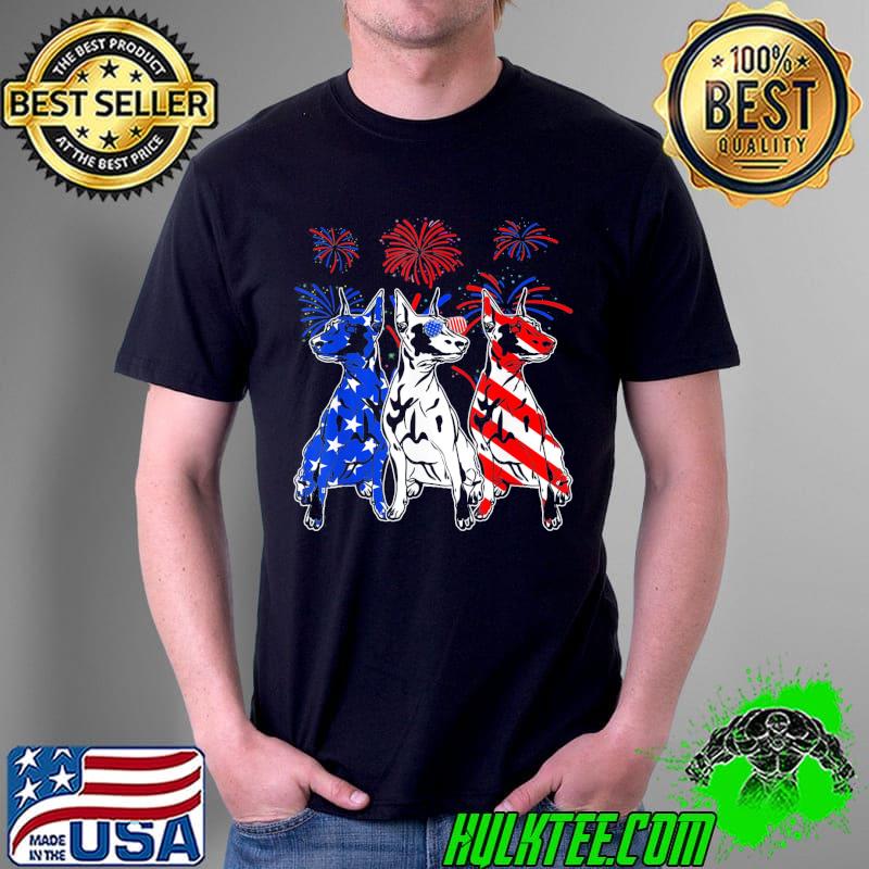 Awesome doberman dog American flag 4th of july shirt