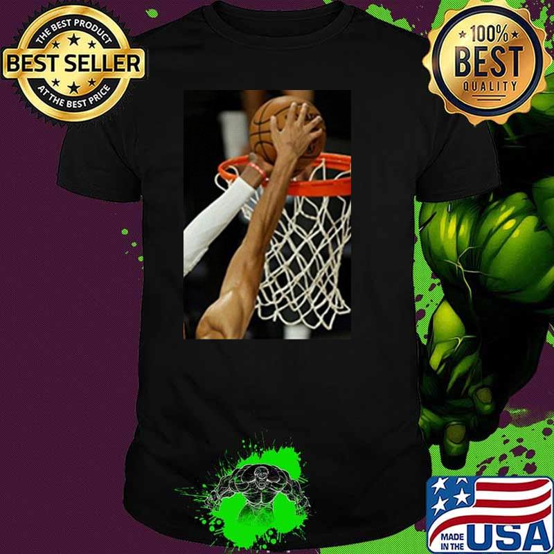 Bam adebayo iconic block on jayson tatum basketball shirt