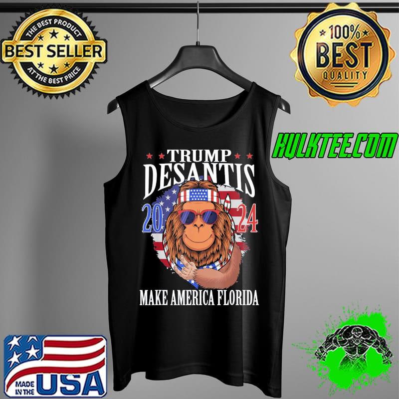 Bigfoot support Trump desantis 2024 make America Florida American flag s Tank Top Bigfoot support Trump desantis 2024 make America Florida American flag s Tank Top