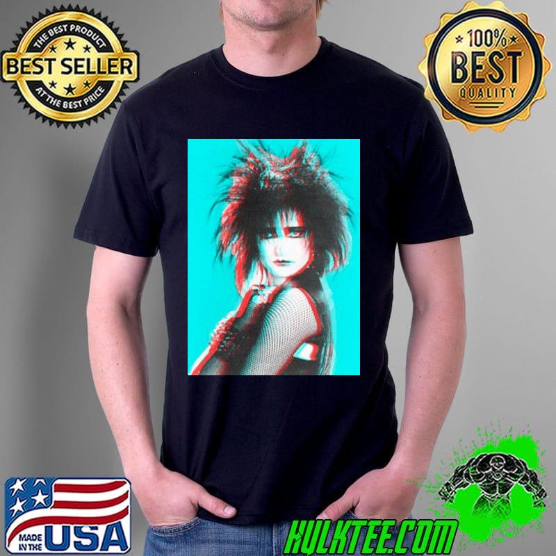 Blue retro art siouxsie and the banshees band shirt