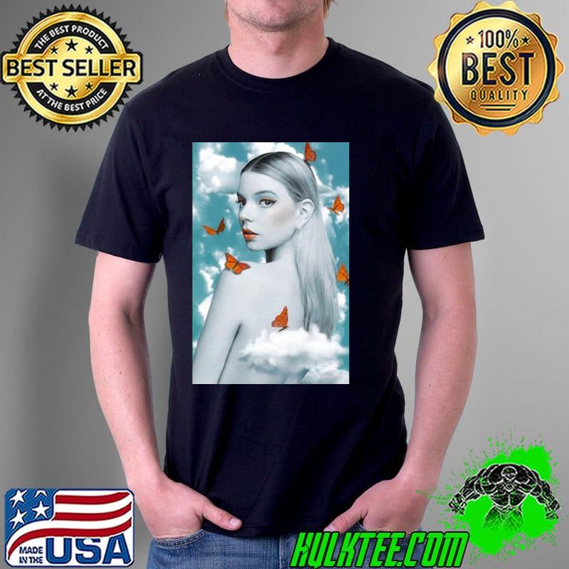 Blue sky butterfly and anya taylor joy shirt