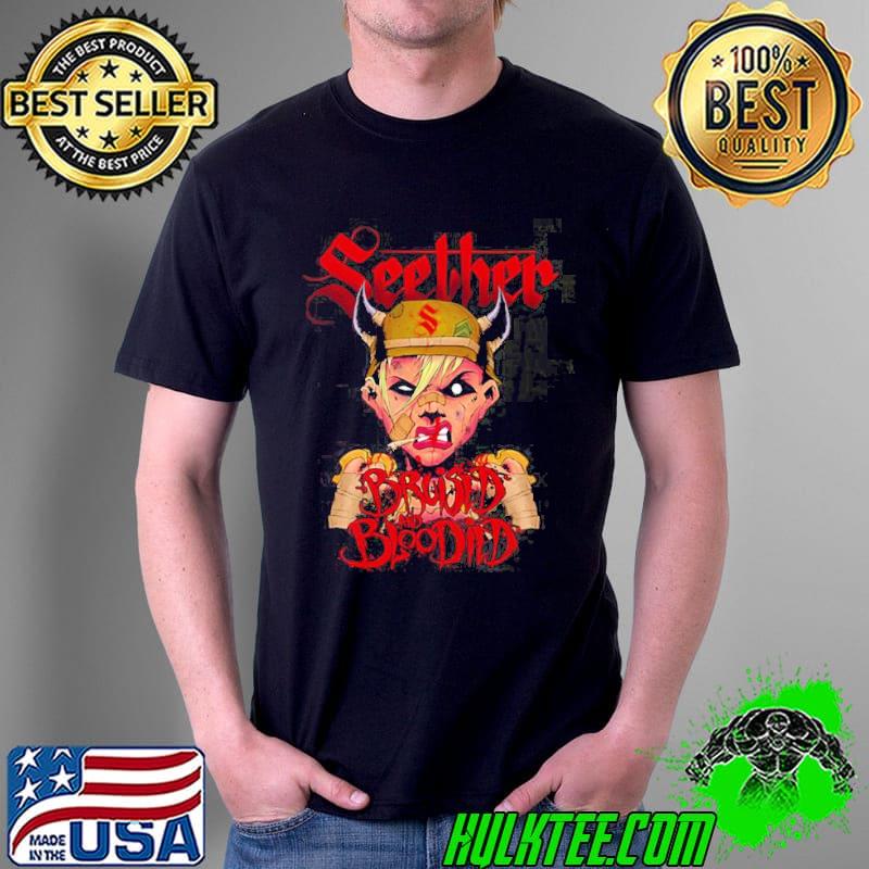 Bruised and bloodied seether band shirt