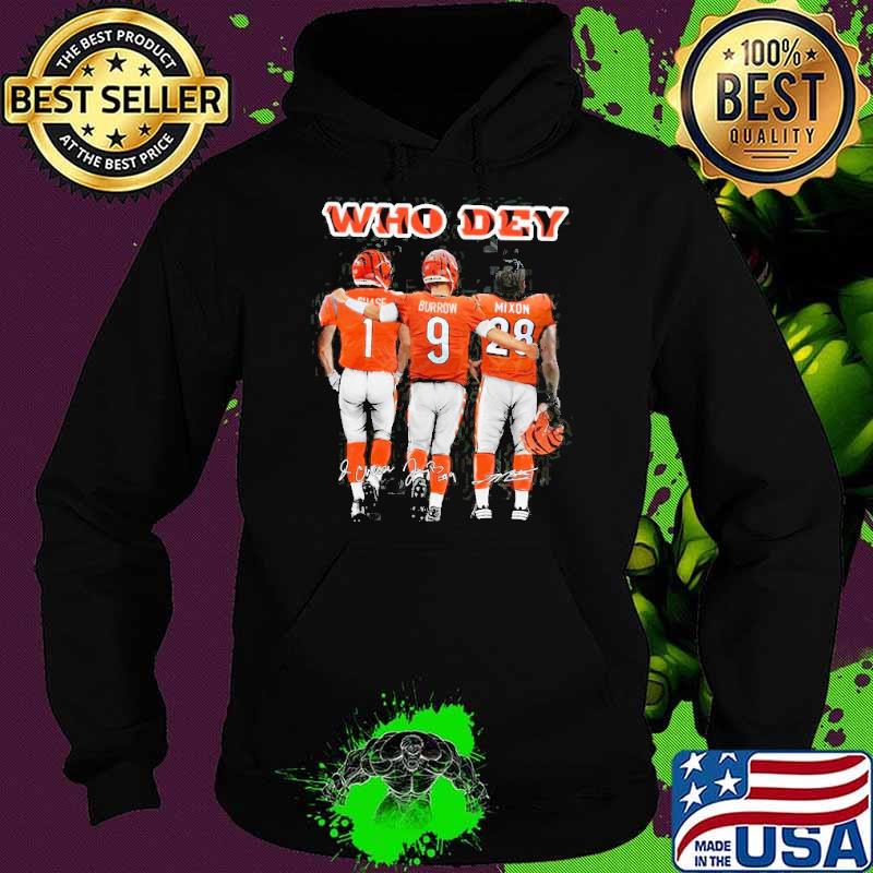 CincinnatI bengals who dey ja'marr chase Joe burrow mixon signatures s Hoodie CincinnatI bengals who dey ja'marr chase Joe burrow mixon signatures s Hoodie
