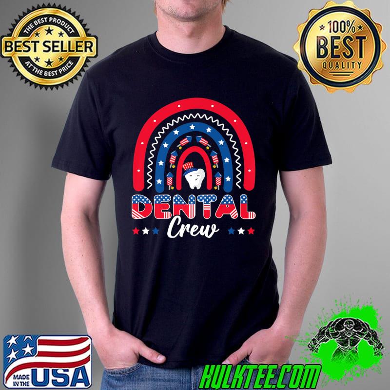 Dental Crew 4th Of July Dentist Funny American Rainbow Premium T-Shirt