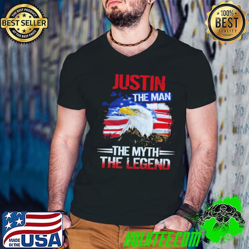 Eagle Justin The Man The Myth The Legend Shir Guys V Neck Eagle Justin The Man The Myth The Legend Shir Guys V Neck
