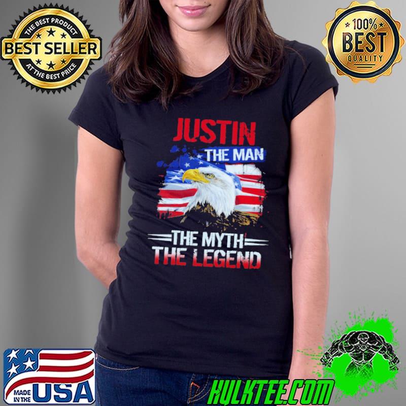Eagle Justin The Man The Myth The Legend Shir Ladies Tee Eagle Justin The Man The Myth The Legend Shir Ladies Tee
