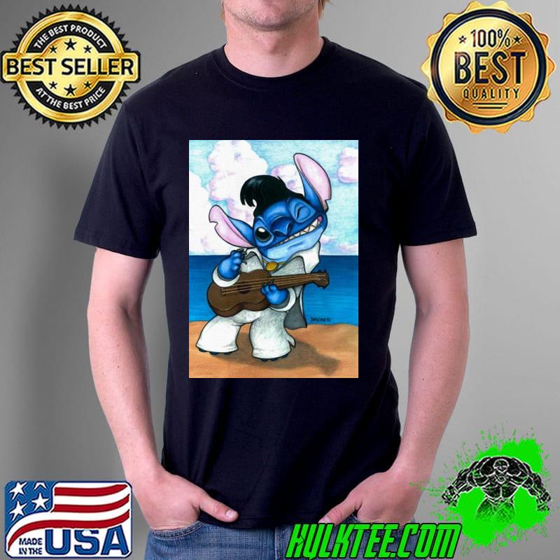 Elvis stitch playing guitar shirt