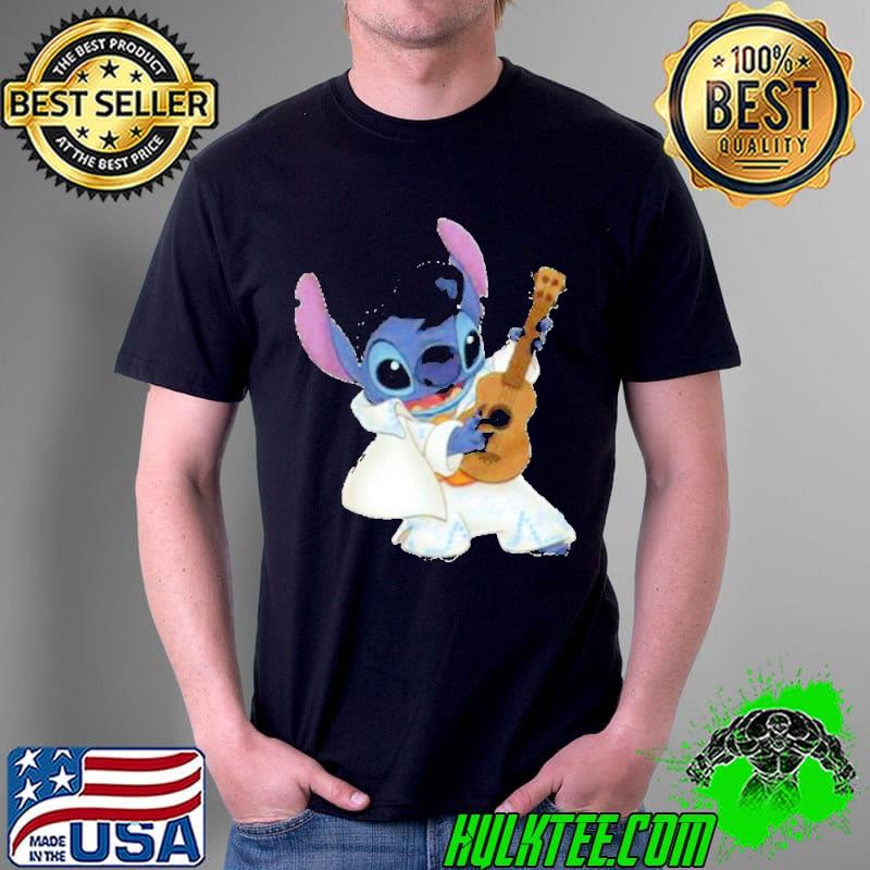 Elvis stitch playing guiter art shirt