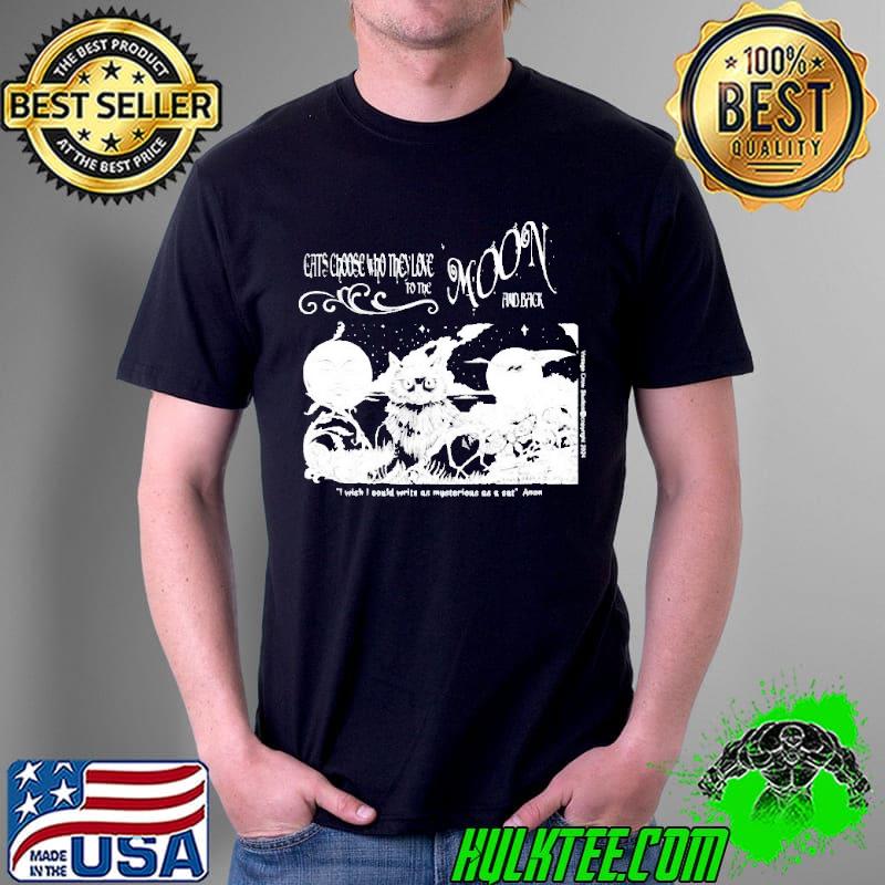 Ezekiell crowes moon and back black cat shirt