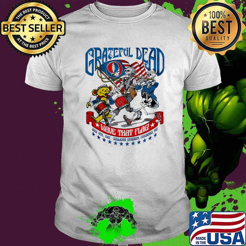 Grateful dead wave than flag sullivan stadium skeletons shirt