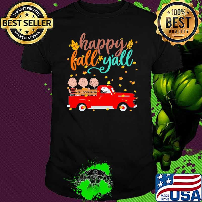 Happy fall y'all snoopy peanut charlie brown shirt