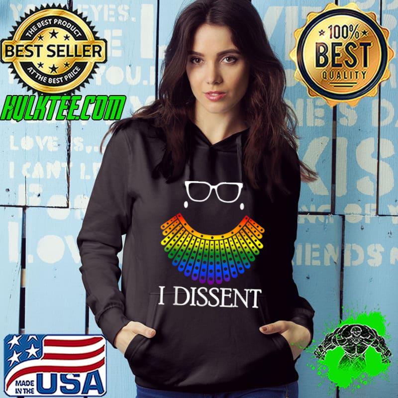 I Dissent Collar RBG Color For Women's Equal Rights T-Shirt Hoodie I Dissent Collar RBG Color For Women's Equal Rights T-Shirt Hoodie
