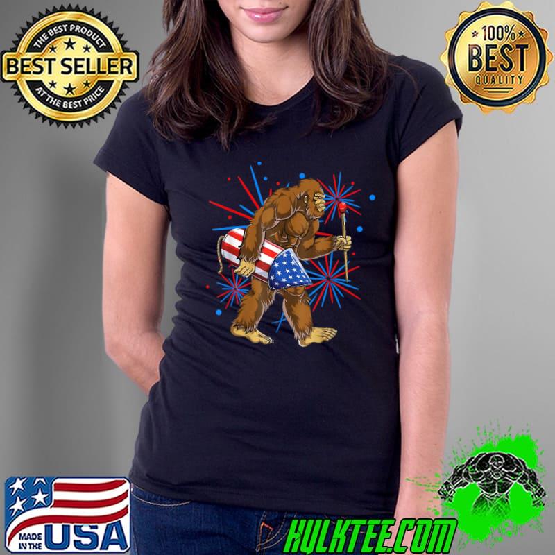 I'm Just Here To Bang -Bigfoot Sasquatch 4th Of July USA T-Shirt Ladies Tee I'm Just Here To Bang -Bigfoot Sasquatch 4th Of July USA T-Shirt Ladies Tee