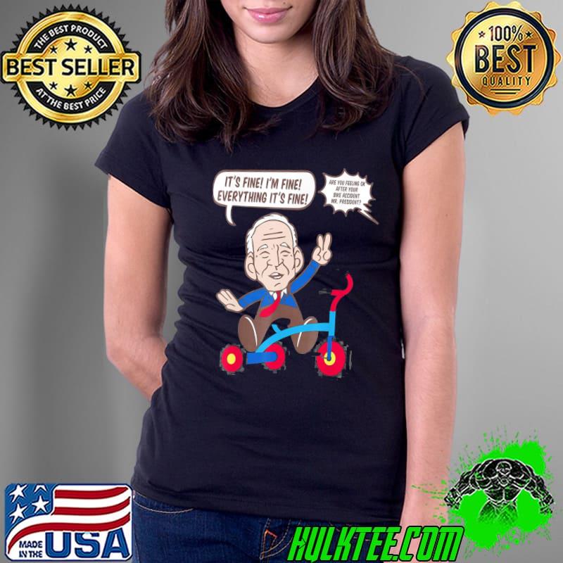 Joe Biden bike bicycle accident president falling s Ladies Tee Joe Biden bike bicycle accident president falling s Ladies Tee