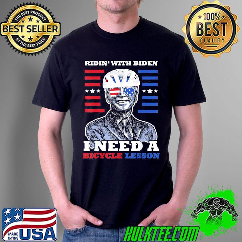 Joe Biden bike bicycle bicycle fall trap America flag shirt