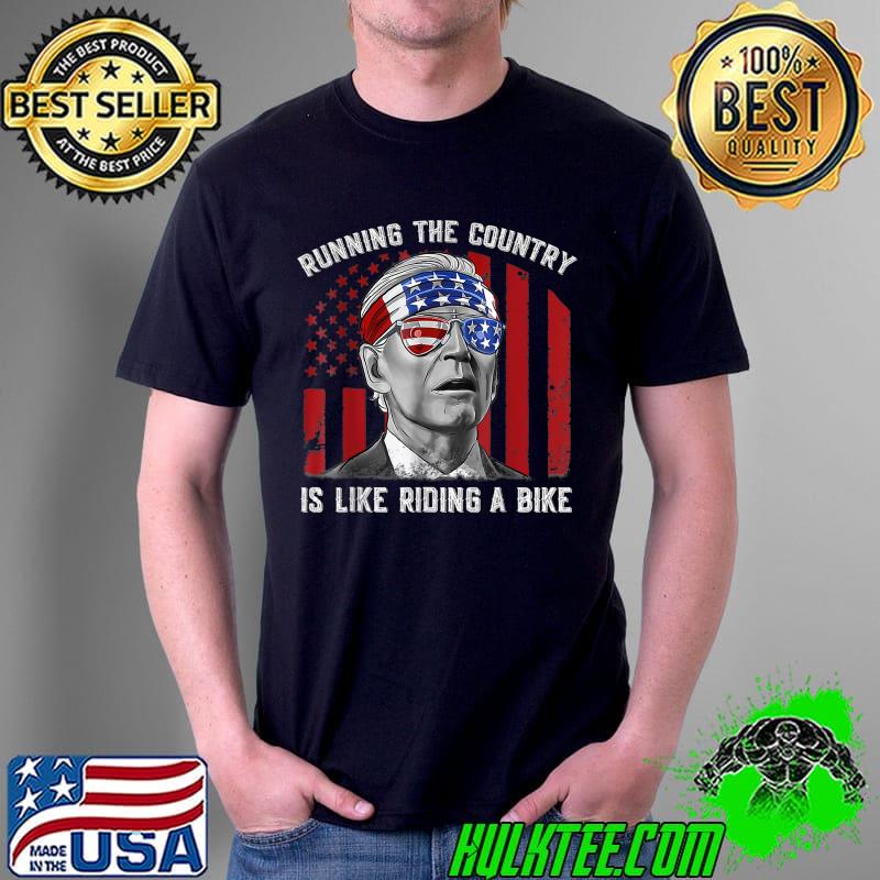 Joe Biden falling off his bicycle Funny Biden Falls off Bike T-Shirt