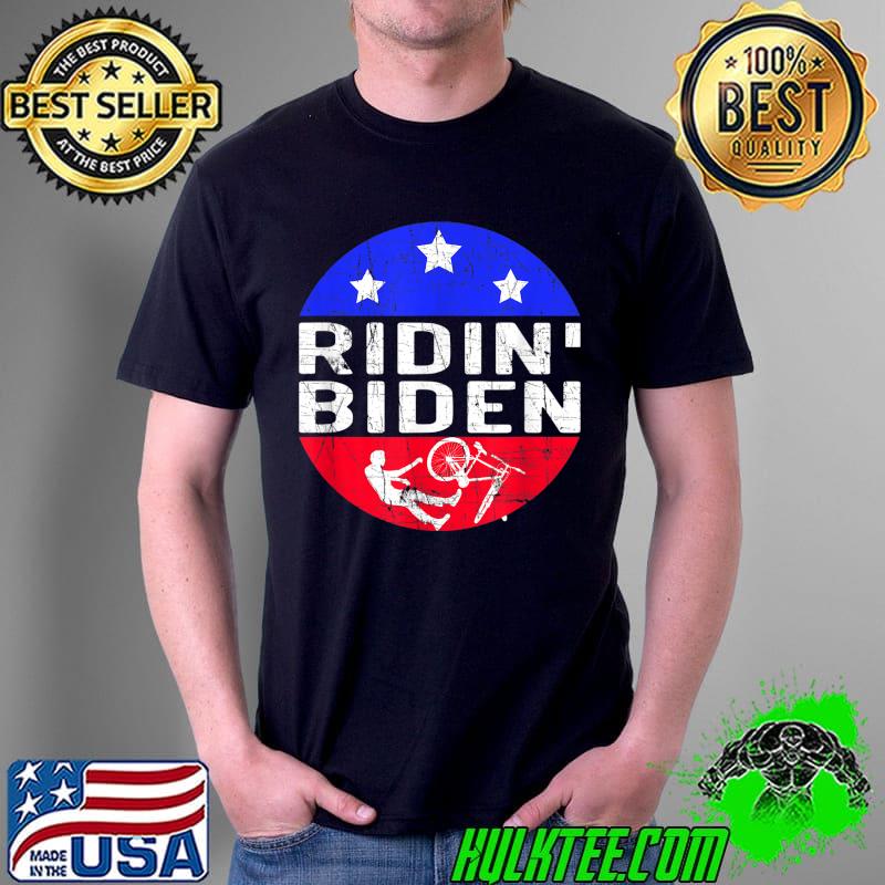 Joe Biden Falling With Biden Funny Ridin With Biden America flag T-Shirt