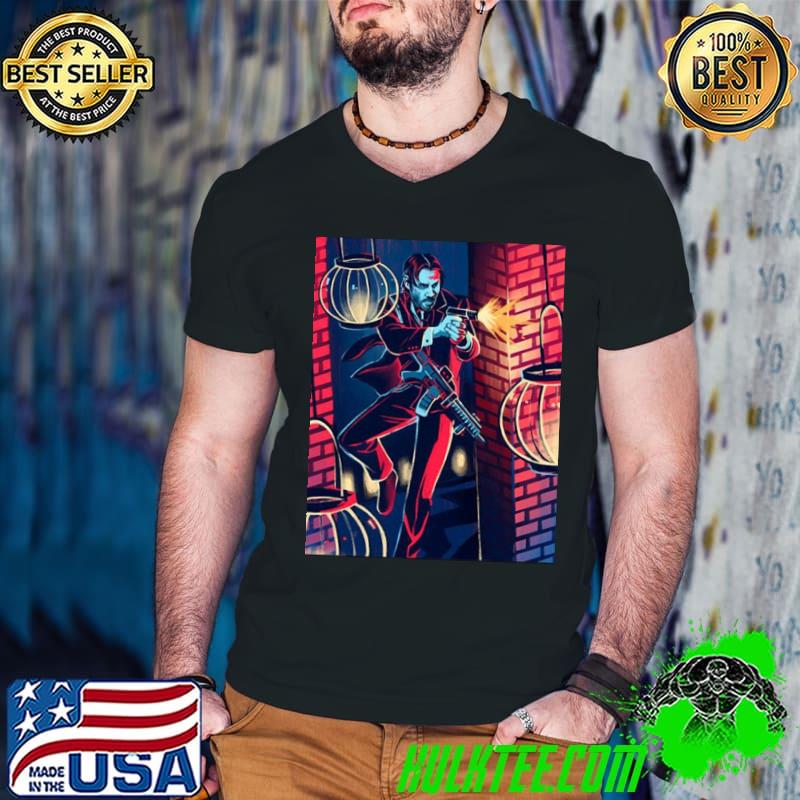 Keanu fight gun doorrrrrr john wick shirt