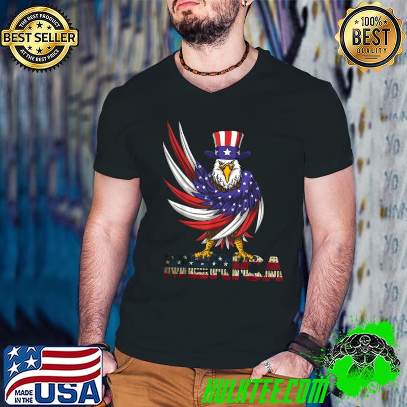 Merica Eagle 4th of July Independences Day USA Flag T-Shirt Guys V Neck Merica Eagle 4th of July Independences Day USA Flag T-Shirt Guys V Neck