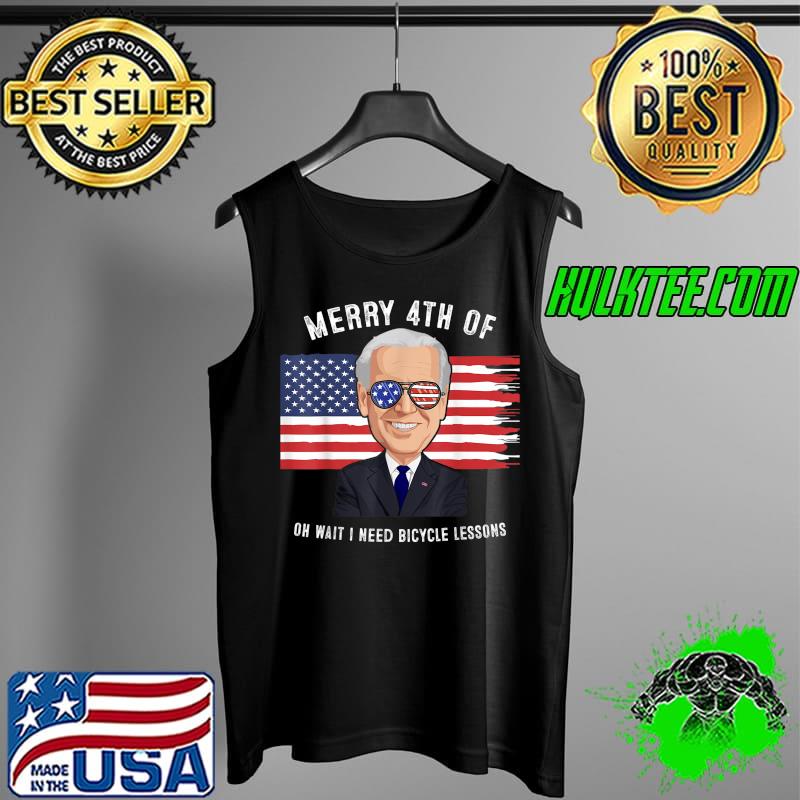 Merry 4th of July Biden Bike Bicycle falls Off funny T-Shirt Tank Top Merry 4th of July Biden Bike Bicycle falls Off funny T-Shirt Tank Top