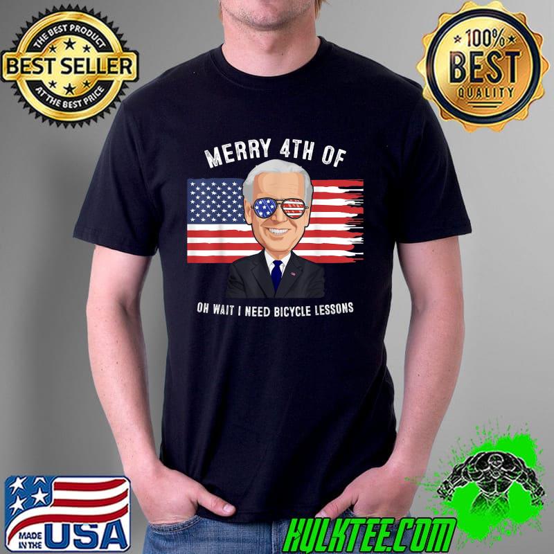 Merry 4th of July Biden Bike Bicycle falls Off funny T-Shirt Merry 4th of July Biden Bike Bicycle falls Off funny T-Shirt