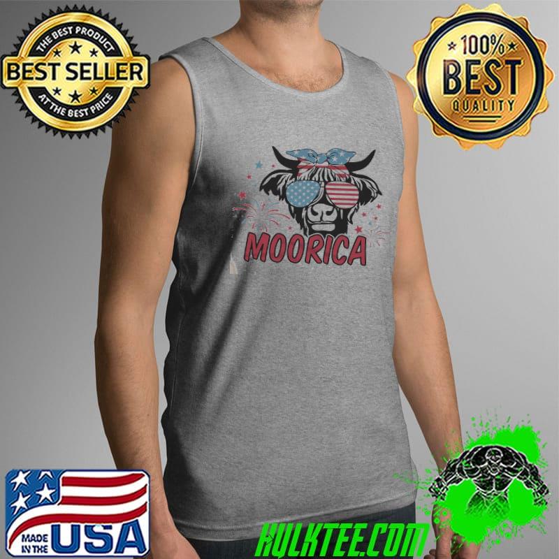 Moorica Cow American Flag Shirt Tank Top Moorica Cow American Flag Shirt Tank Top