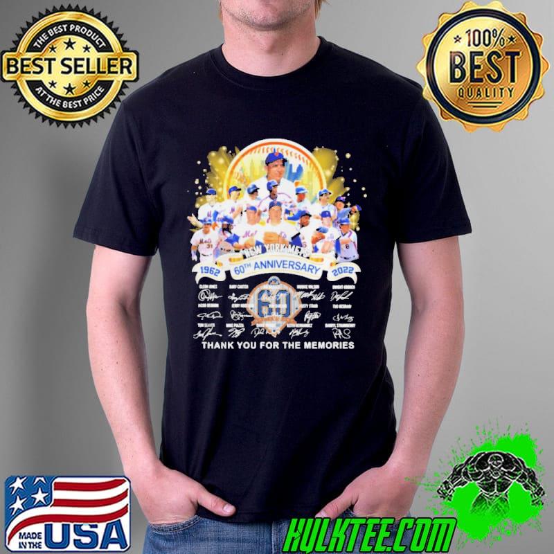 New york mets baseball 60th anniversary 1962 2022 signatures thank you for the memories shirt