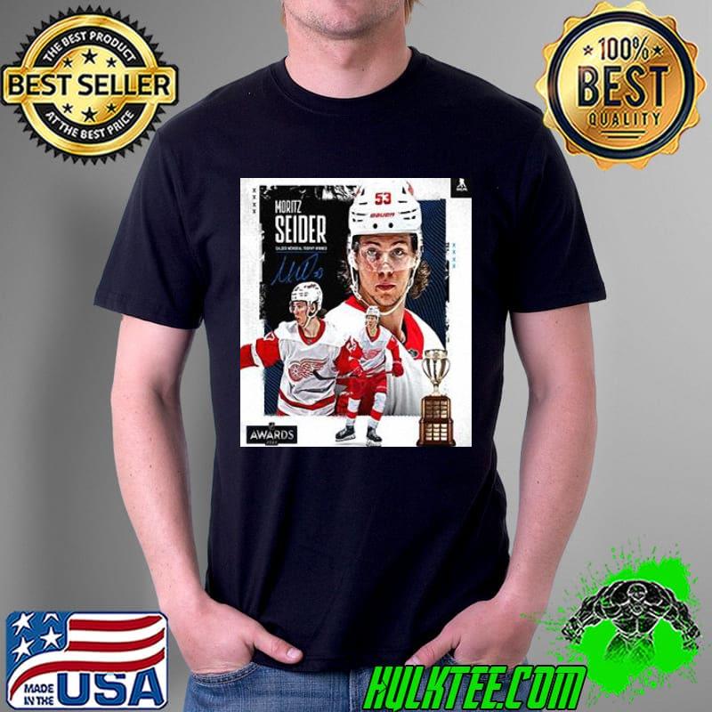 Nhl awards detroit red wings congratulations moritz seider win the 202122 calder memorial trophy shirt