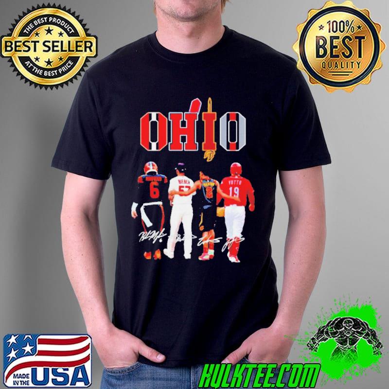 Ohio sports teams mayfield Bieber sexton votto signatures shirt