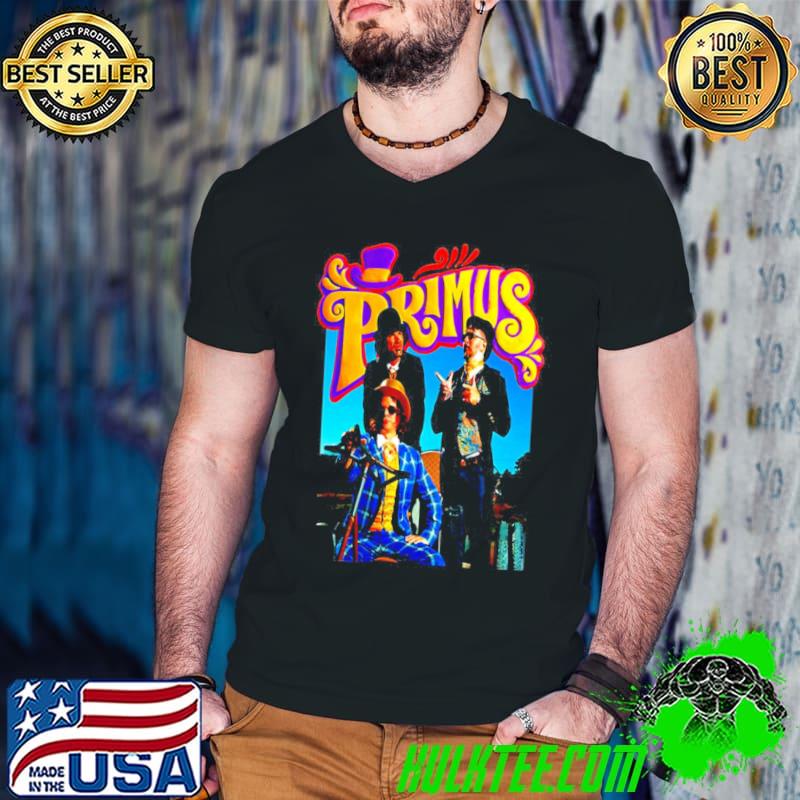 Okkey skin primus retro rock band shirt