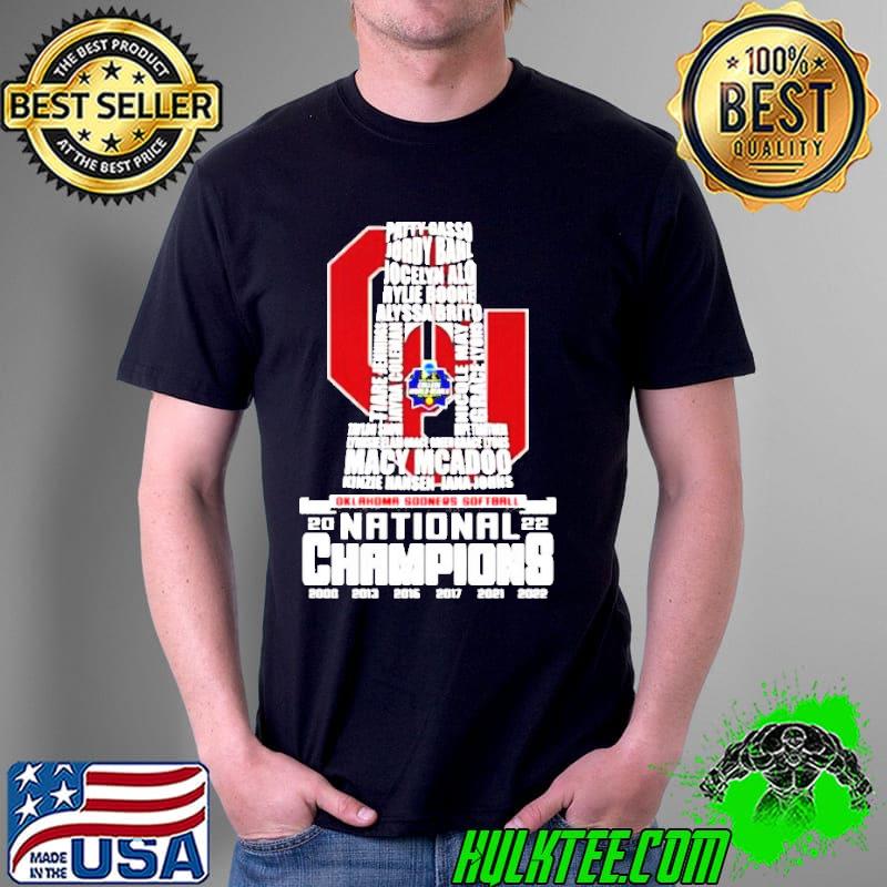 Oklahoma sooners softball 2022 national champions 20002022 shirt