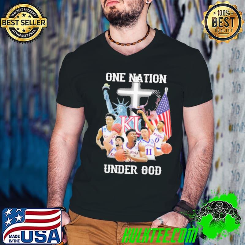 One nation under god Kansas jayhawks basketball s Guys V Neck One nation under god Kansas jayhawks basketball s Guys V Neck