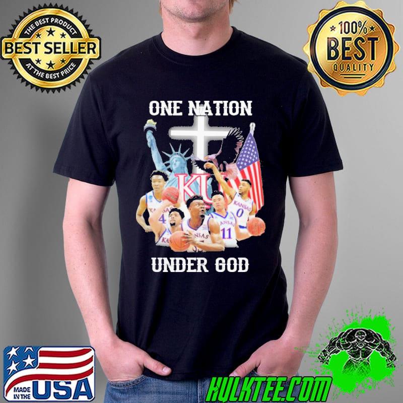 One nation under god Kansas jayhawks basketball shirt