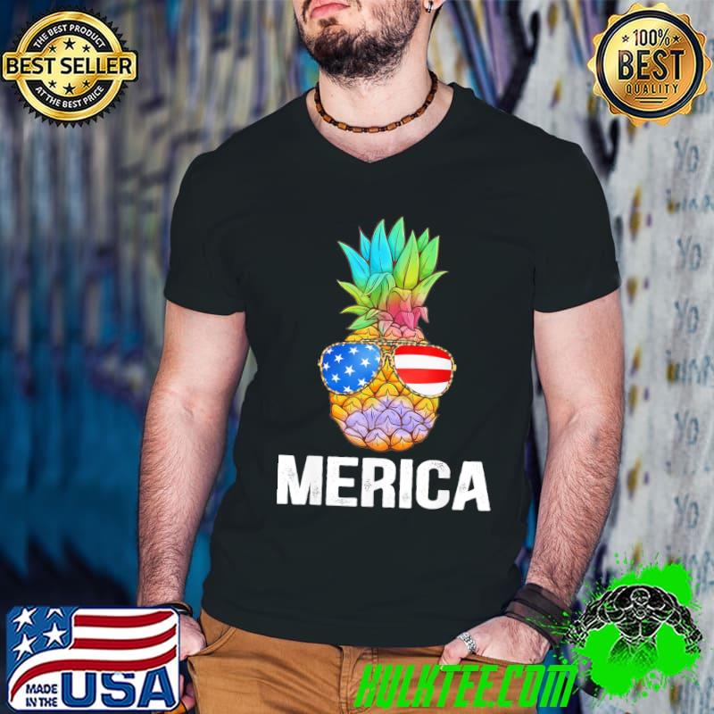 Patriotic pineapple 4th of july America usa flag s Guys V Neck Patriotic pineapple 4th of july America usa flag s Guys V Neck