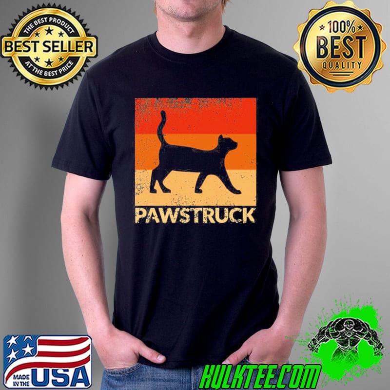 Pawstruck cat distressed sunset design shirt