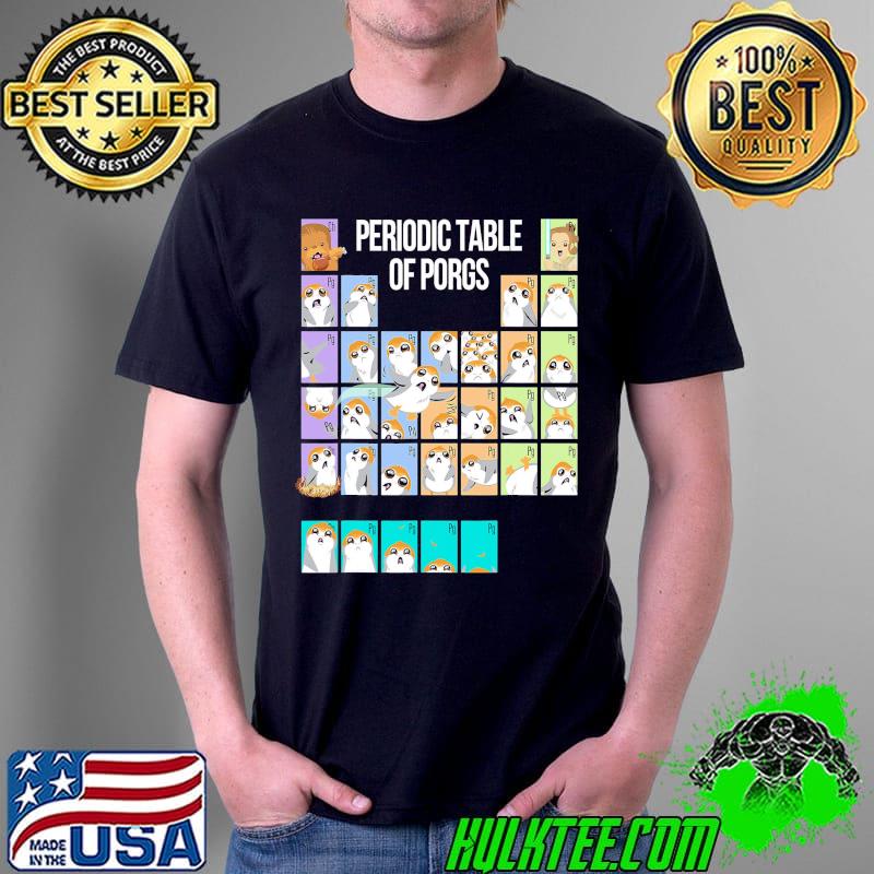 Periodic table of porgs cute group Star wars shirt