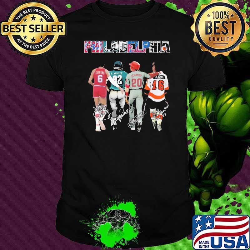 Philadelphia 76ers eagles flyers phillies signatures shirt