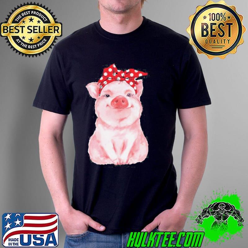 Red bandana pig shirt