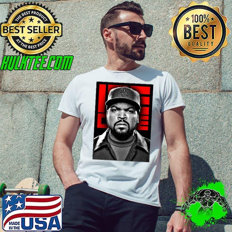 Red black art ice cube hip hop rap shirt