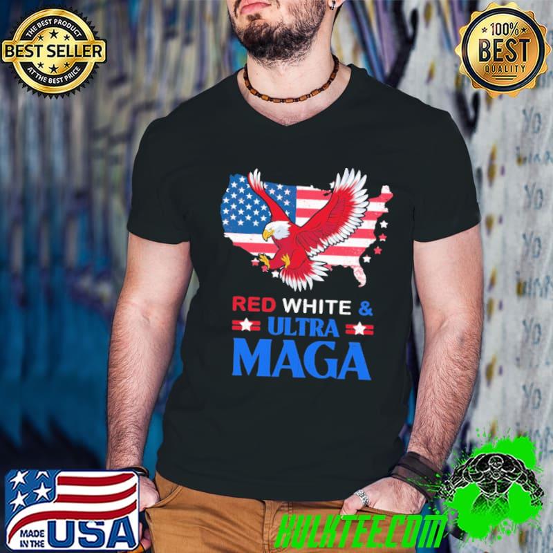 Red White & Ultra Ma-ga American Flag Map Shirt Guys V Neck Red White & Ultra Ma-ga American Flag Map Shirt Guys V Neck