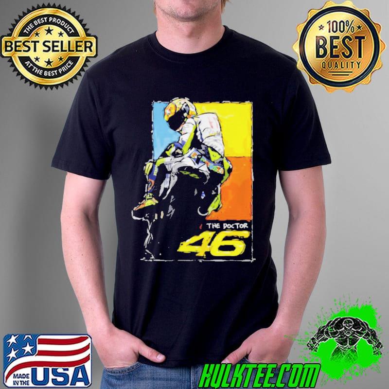 Retirement hand signature the doctor 46 active valentino rossI motorbike racing shirt