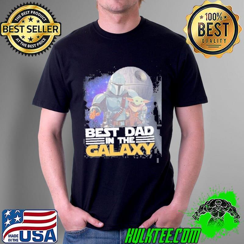 Star wars best dad in the galaxy mandalorian baby Yoda shirt