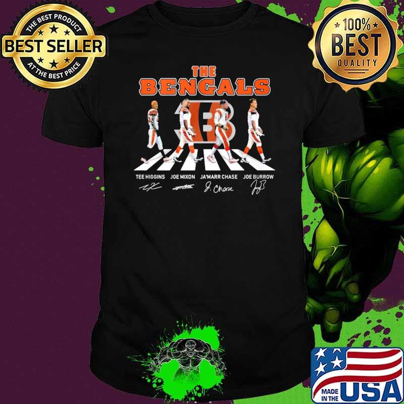 The bengals Joe burrow Joe mixon ja‘marr chase higgins abbey road shirt