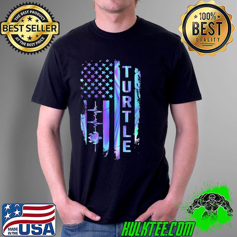 Turtle - American Flag Hologram Shirt