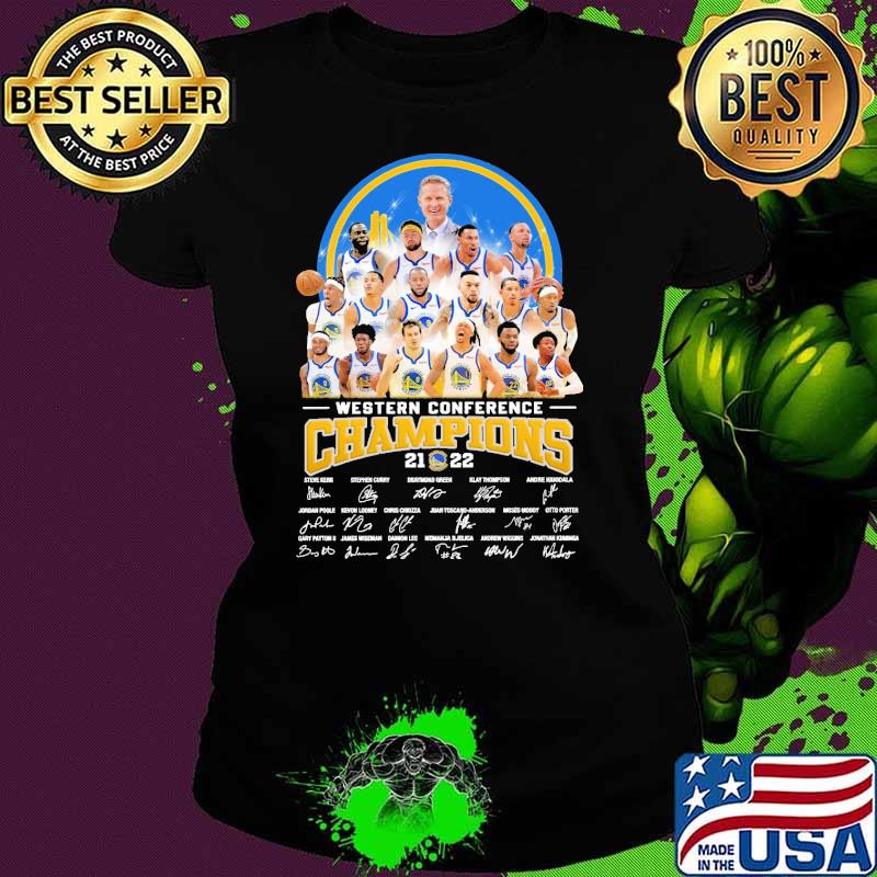 Western Conference Champions 2022 Golden State Warriors Signatures Shirt Ladies tee Western Conference Champions 2022 Golden State Warriors Signatures Shirt Ladies tee