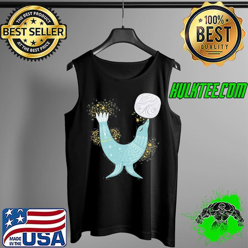 Whimsical seal balancing a planet s Tank Top Whimsical seal balancing a planet s Tank Top