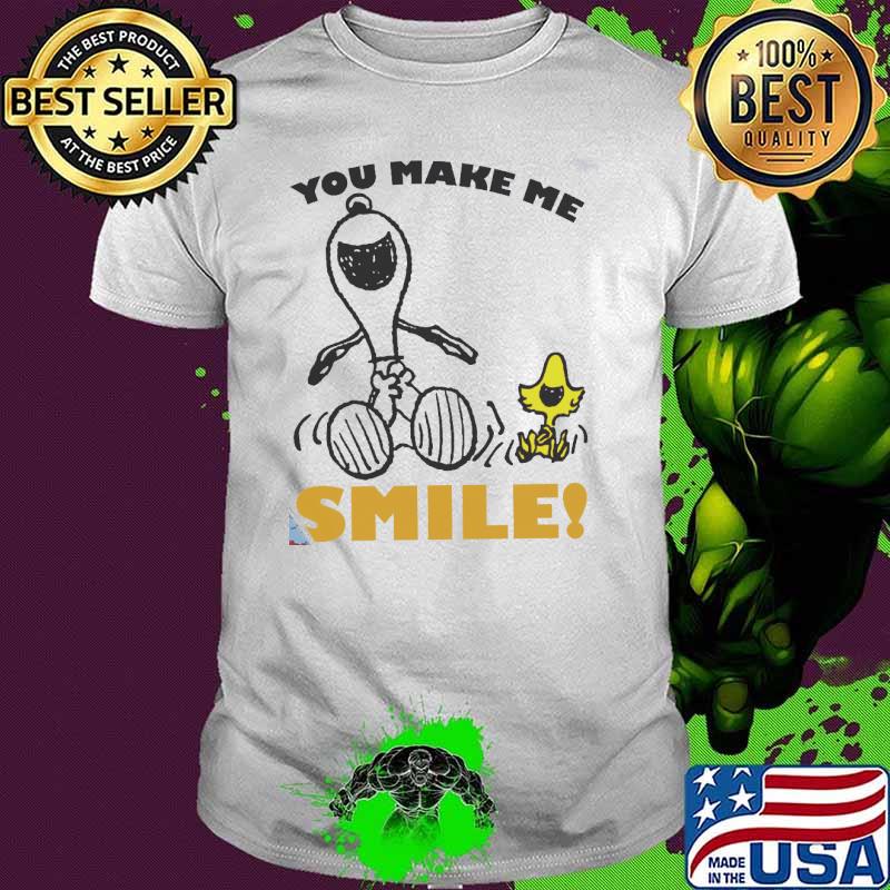 You make me smile snoopy woodstock shirt