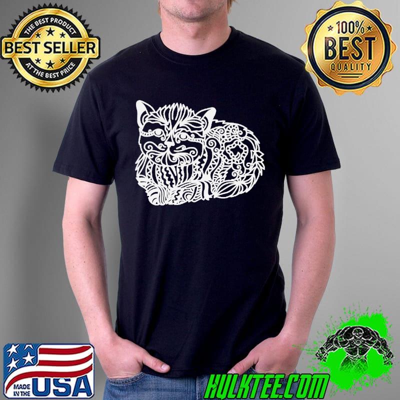 Zentangle cat kitten shirt