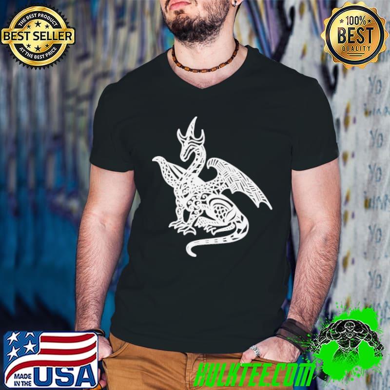 Zentangle dragon s Guys V Neck Zentangle dragon s Guys V Neck