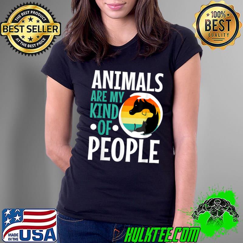 Animals are my kind of people cat vintage T-Shirt Ladies Tee Animals are my kind of people cat vintage T-Shirt Ladies Tee